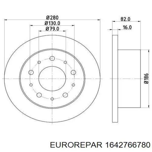 Задний тормозной диск Eurorepar 1642766780 цена, от 39.80 USD