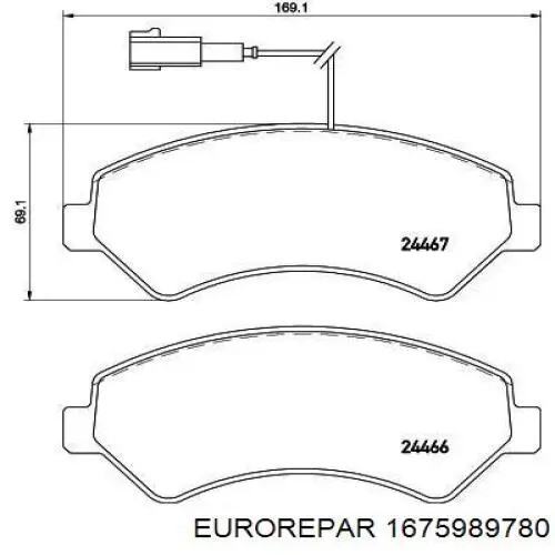 Передние тормозные колодки 1675989780 Eurorepar