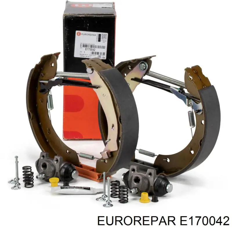 Колодки тормозные задние барабанные, в сборе с цилиндрами, комплект E170042 Eurorepar