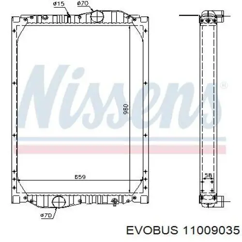 Радиатор 1015001292 Evobus/Setra