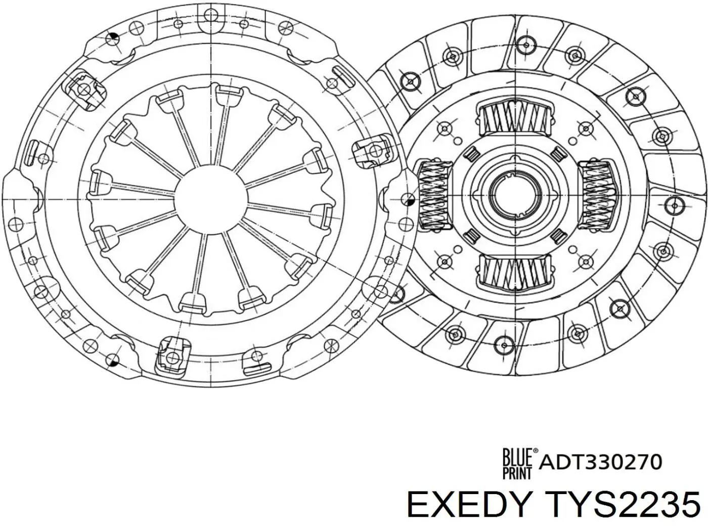 Комплект сцепления (3 части) Exedy TYS2235 цена, от 120.14 USD