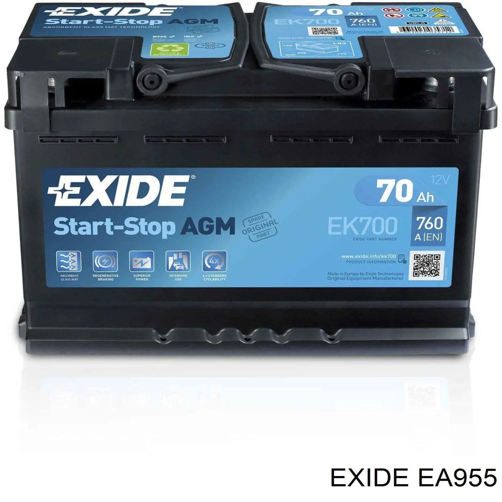 Batería de arranque EA955 Exide