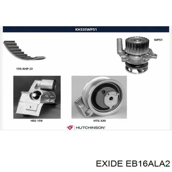 Аккумулятор автомобильный Exide EB16ALA2 цена, от 66.76 USD