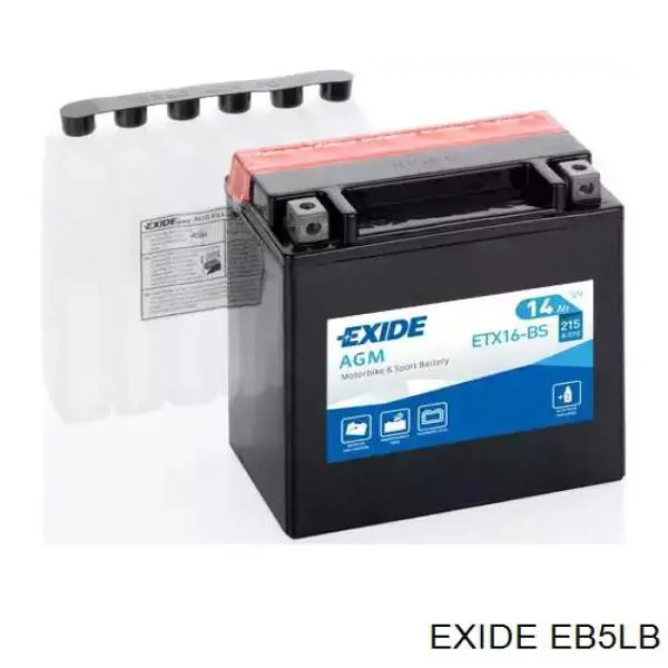 EB5L-B Exide bateria recarregável (pilha)