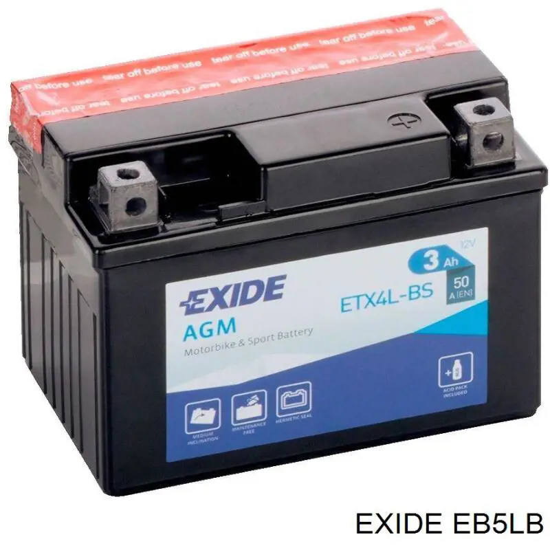 Аккумулятор автомобильный Exide EB5LB цена, от 26.79 USD