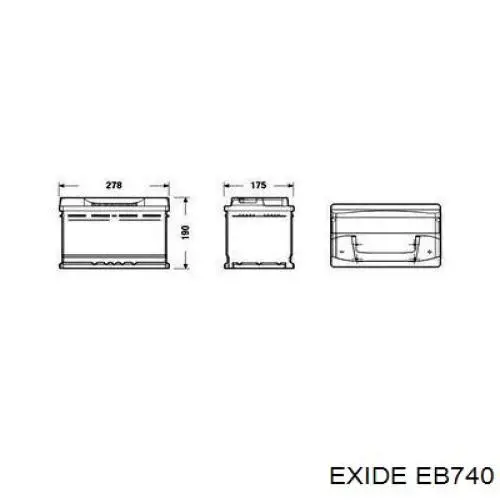 Аккумулятор EB740 Exide