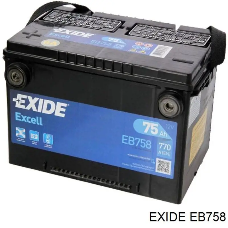 Аккумулятор автомобильный Exide EB758 цена, от 174.28 USD