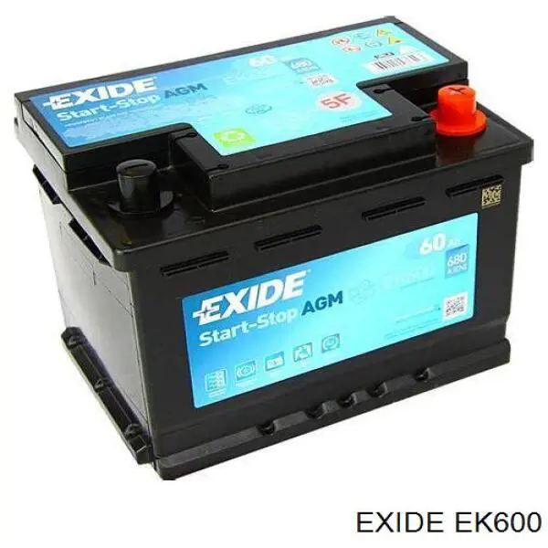 Exide EK600 AGM Autobatterie 12V 60Ah