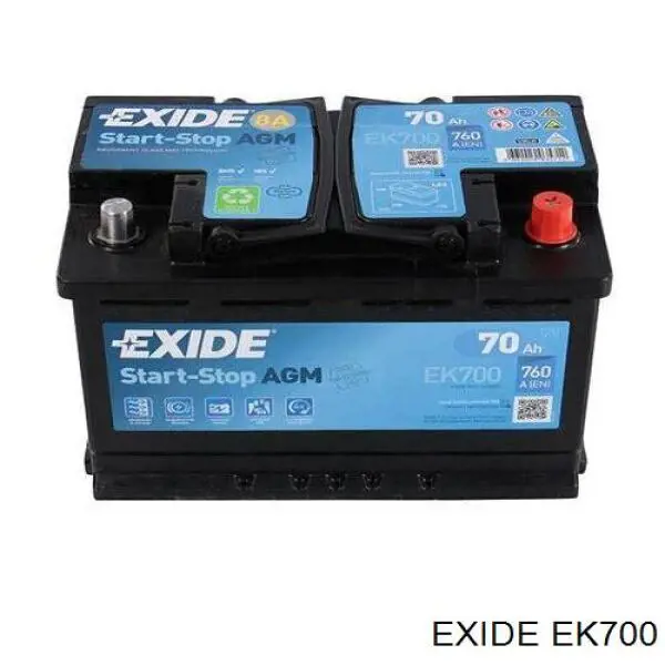 Аккумулятор автомобильный Exide EK700 цена, от 103.72 USD
