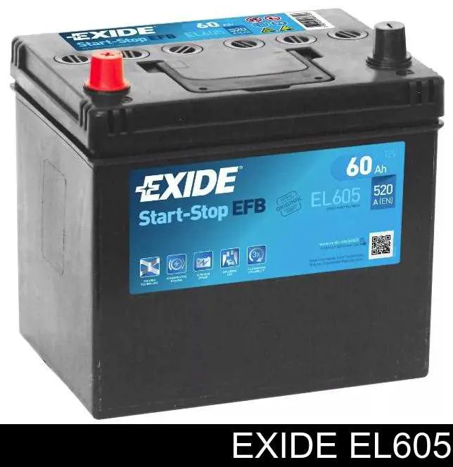 EL605 Exide bateria recarregável (pilha)