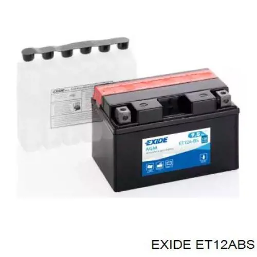 ET12A-BS Exide bateria recarregável (pilha)