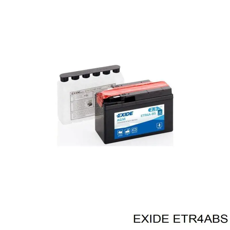 ETR4A-BS Exide bateria recarregável (pilha)