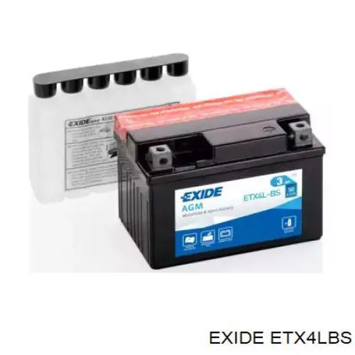 ETX4L-BS Exide bateria recarregável (pilha)