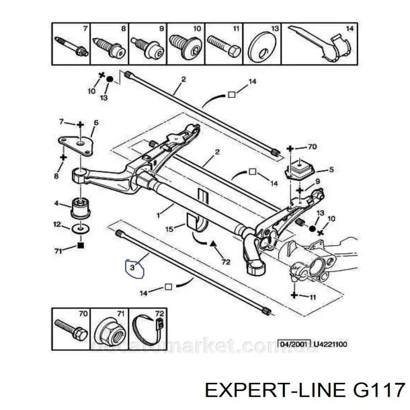 Barra de torsión trasera G117 Expert Line