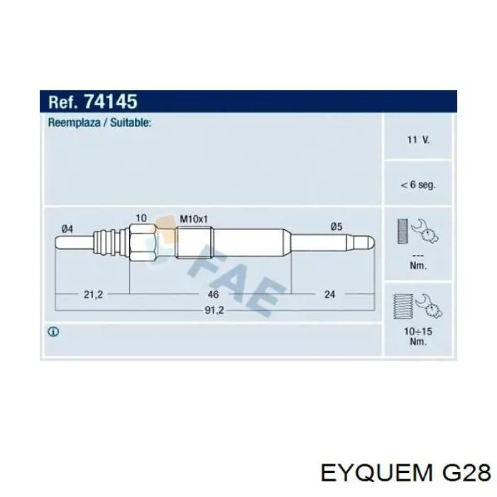 G28 Eyquem Свечи накаливания