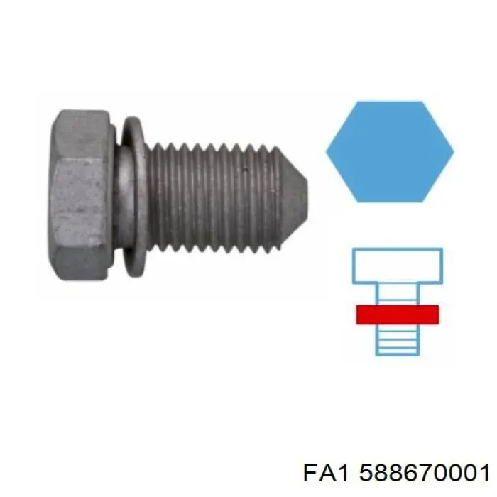 Tapón roscado, colector de aceite 588670001 FA1