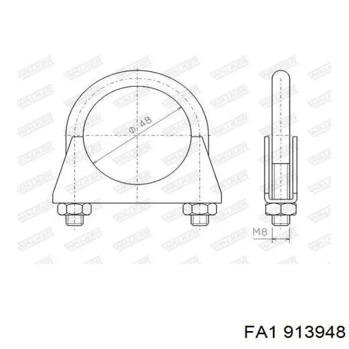 Хомут крепления глушителя передний FA1 913948 цена, от 1.46 USD
