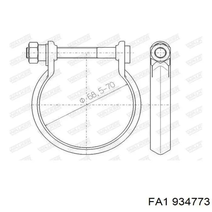 Соединительный хомут выпускного коллектора 934773 FA1