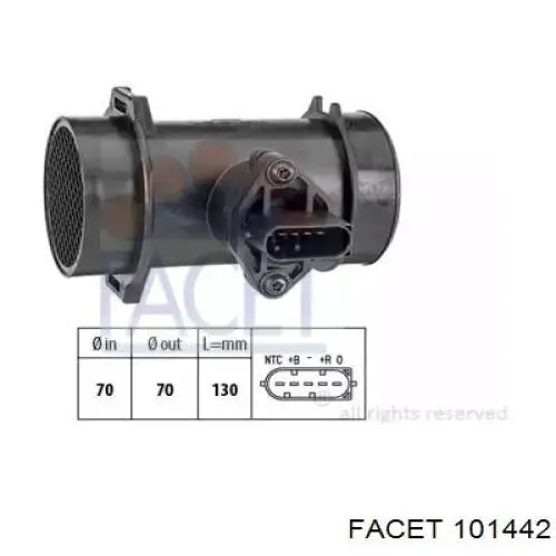 Sensor De Flujo De Aire/Medidor De Flujo (Flujo de Aire Masibo) 101442 Facet