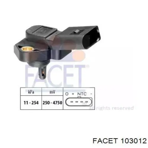 Датчик давления наддува 103012 Facet