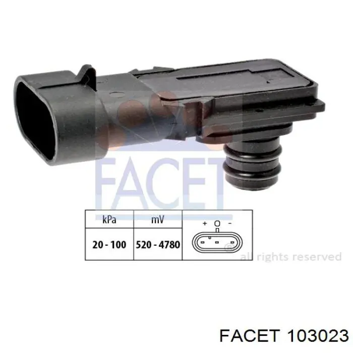 Sensor De Presion Del Colector De Admision 103023 Facet