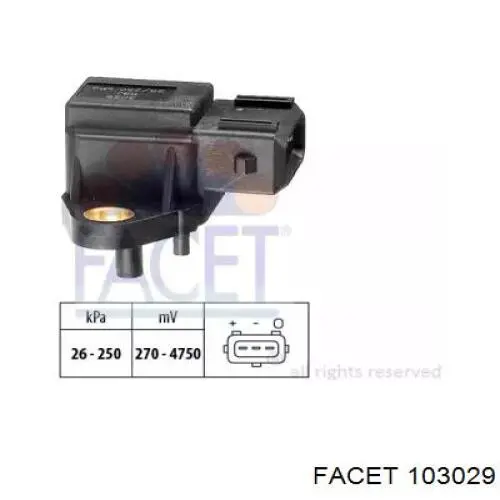 Sensor De Presion Del Colector De Admision 103029 Facet