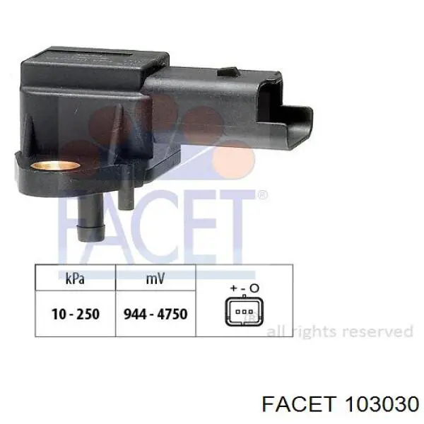 Sensor De Presion Del Colector De Admision 103030 Facet