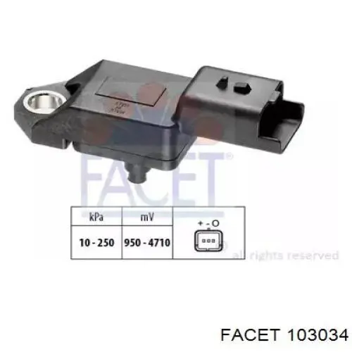 Sensor De Presion Del Colector De Admision 103034 Facet