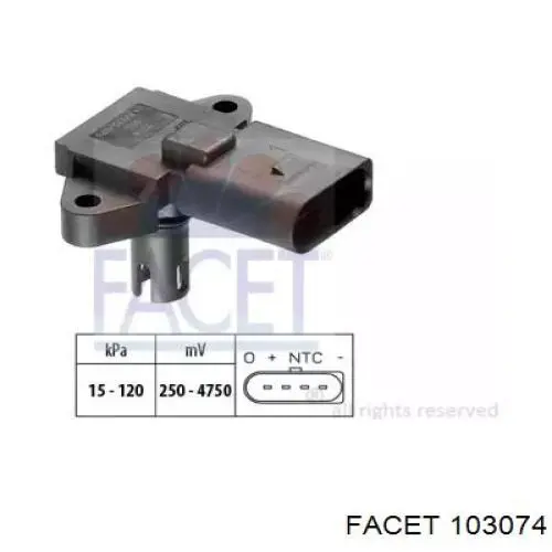 Sensor De Presion Del Colector De Admision 103074 Facet