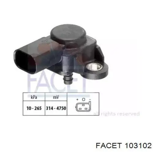 Датчик давления нагнетания воздуха Facet 103102 цена, от 20.60 USD