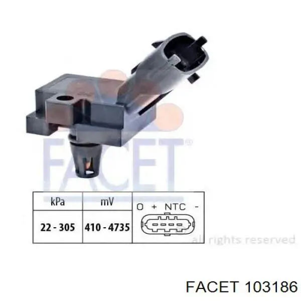 Sensor De Presion Del Colector De Admision 103186 Facet