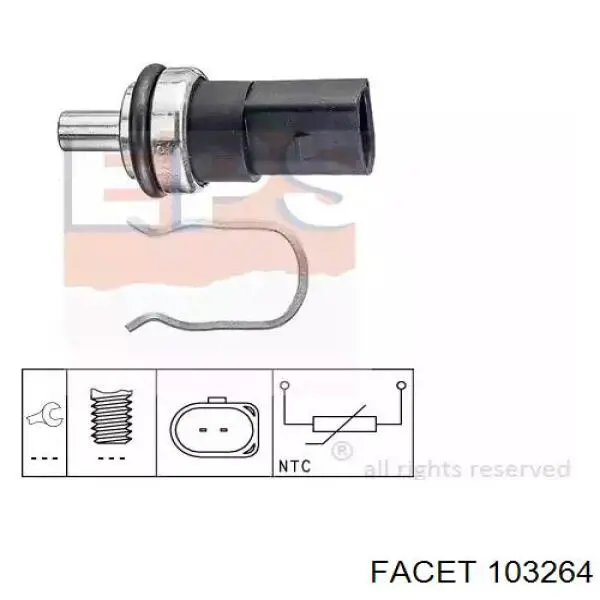 103264 Facet Датчик давления выхлопных газов