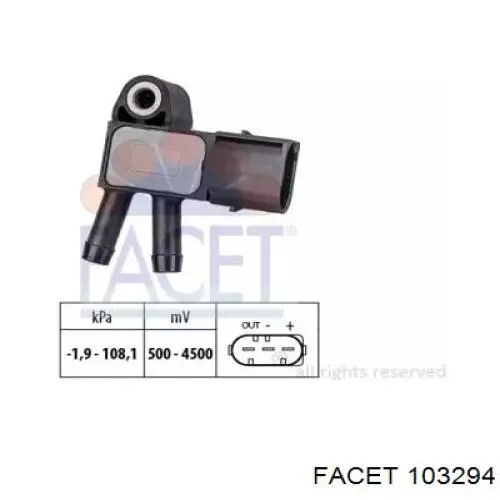 Sensor de presion de escape 103294 Facet