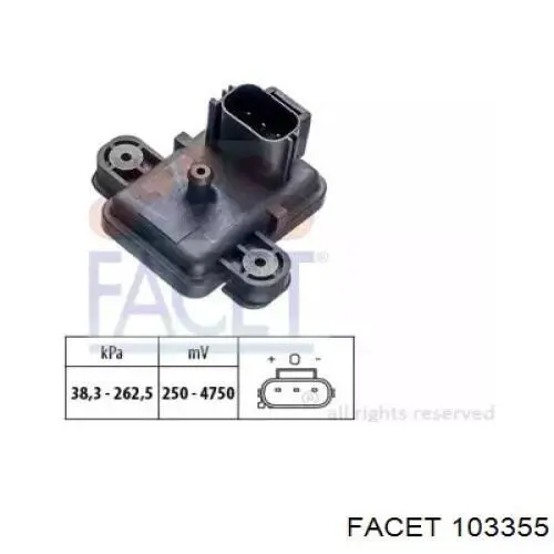 Датчик давления во впускном коллекторе, MAP 103355 Facet