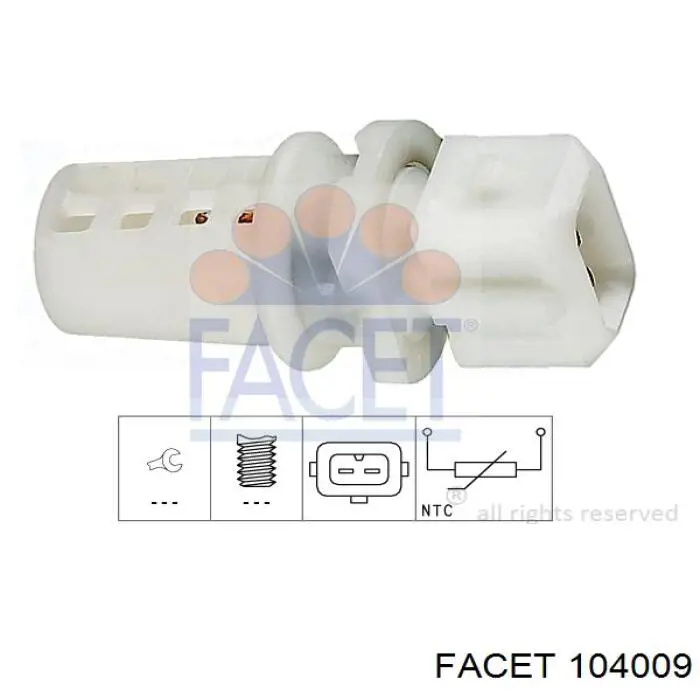 Sensor, temperatura del aire de admisión 104009 Facet