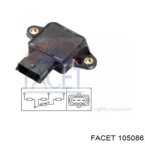 Sensor, posición mariposa 105086 Facet