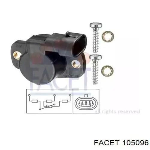 Датчик дроссельной заслонки 105096 Facet