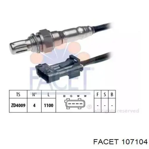 Датчик кислорода до катализатора 107104 Facet