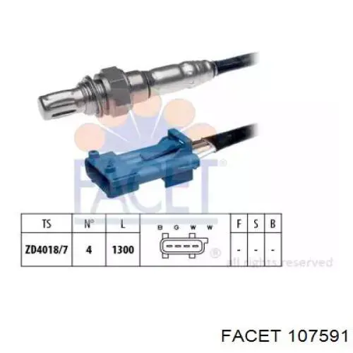 Датчик кислорода после катализатора 107591 Facet