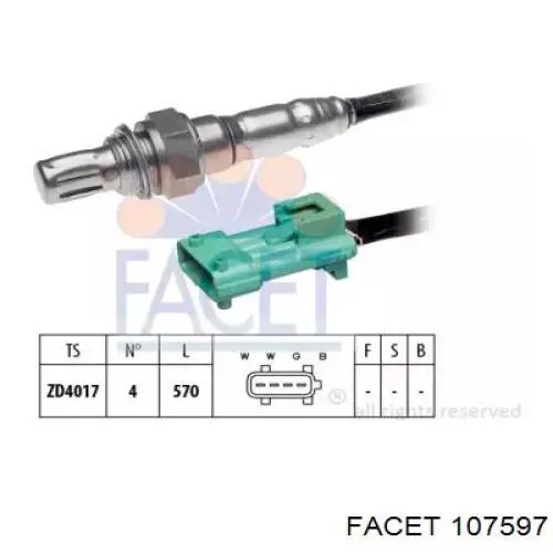 Лямбдазонд, датчик кисню до каталізатора 107597 Facet