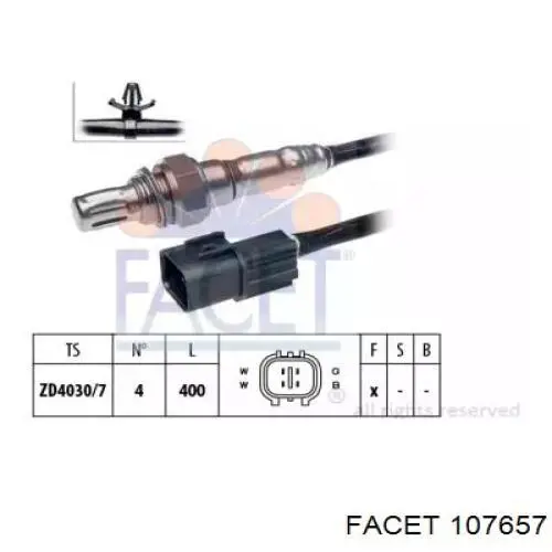 Лямбда-зонд, датчик кислорода до катализатора левый 107657 Facet