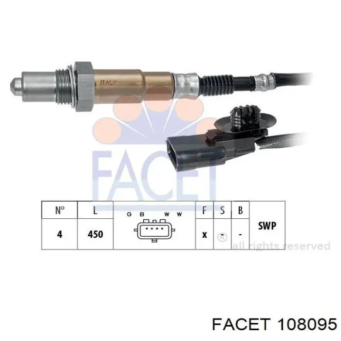 Лямбда-зонд, датчик кисню після каталізатора 108095 Facet