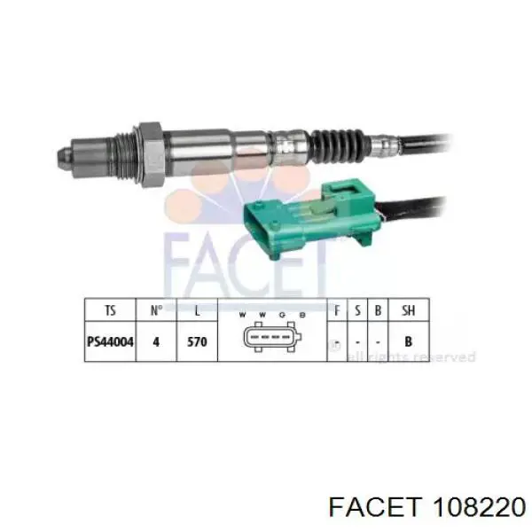 Лямбда-зонд, датчик кислорода до катализатора левый 108220 Facet