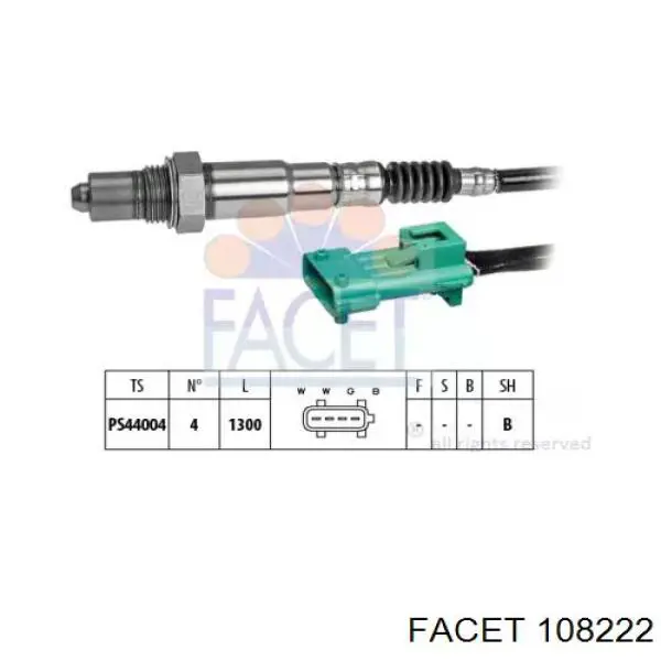 Sonda Lambda Sensor De Oxigeno Para Catalizador 108222 Facet