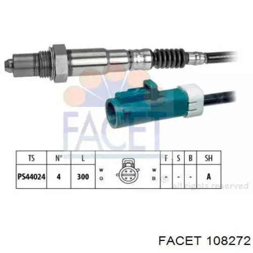 Лямбда-зонд, датчик кислорода до катализатора левый 108272 Facet