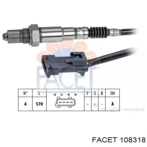 Датчик кислорода до катализатора 108318 Facet