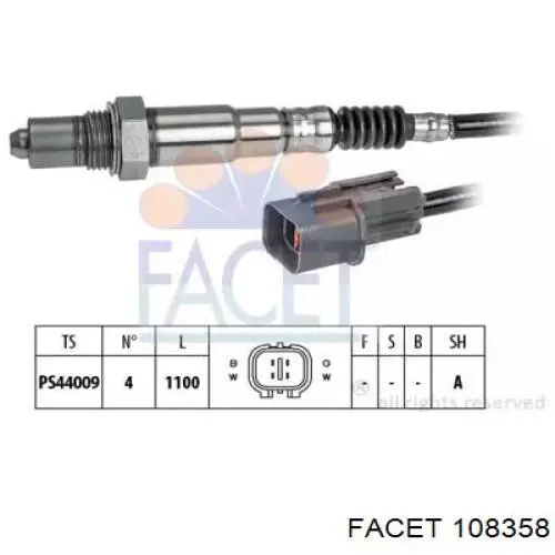 108358 Facet sonda lambda, sensor de oxigênio até o catalisador