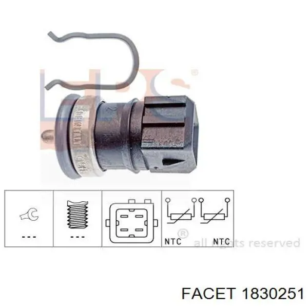 1.830.251 Facet датчик температуры охлаждающей жидкости