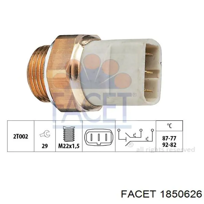Датчик включения вентилятора радиатора 1850626 Facet