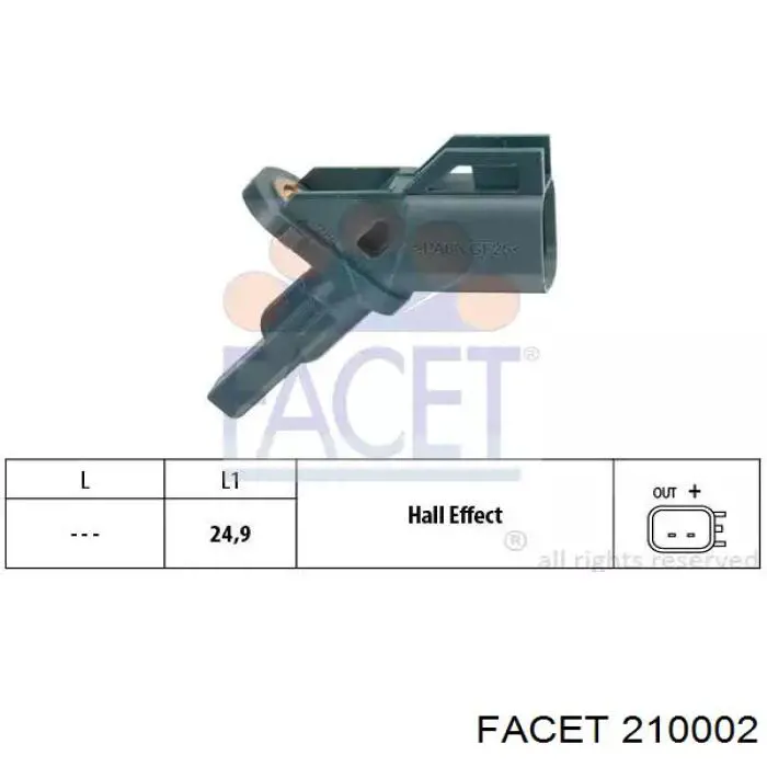 210002 Facet датчик абс (abs передний)